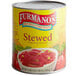 A #10 can of Furmano's stewed tomatoes with a yellow label on a white background.