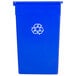 A blue rectangular Continental recycle bin with a white recycle symbol.