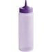 A Vollrath Traex purple plastic squeeze bottle with a purple lid.