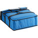 A blue insulated Choice party platter bag with black straps.