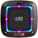 A black LRS transmitter with colorful lights.