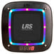 The LRS Connect transmitter with a black square and colorful lights.