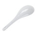 A white melamine rice ladle with a Water Lily design.