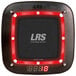 A black and red LRS electronic speedometer.