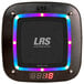 A black LRS Guest Pager Pro with colorful lights on the front.