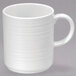 A white Oneida porcelain mug with a handle.