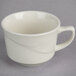 A white Oneida Espree china coffee cup with a handle.