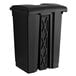 A black Lavex rectangular step-on trash can with a lid.