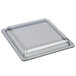A Frilich square plastic cooling plate display set with clear plastic lids.