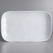 A white rectangular American Metalcraft melamine platter with a small white border.