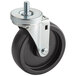 A black and metal swivel stem caster for Beverage-Air equipment.