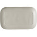 A rectangular white melamine plate with a rectangle shape.