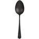 A Mercer Culinary black plating spoon with a solid bowl and handle.