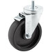 A 6" Swivel Stem Caster with a black and silver wheel.