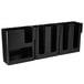 A black plastic Choice countertop organizer with eight sections.
