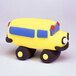 A yellow and blue Crayola school bus toy.