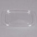 A Dart clear plastic container lid on a clear plastic container.