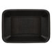 A black rectangular foam meat tray with a black border.