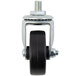 A black Choice swivel caster wheel with a metal nut on it.