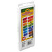 A white Crayola box of 16 assorted watercolor paints with a paint brush.