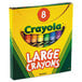 A box of Crayola large size crayons.