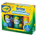 A box of Crayola Washable Finger Paint with blue and green labels.