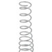 A metal spring with a spiral on a white background.