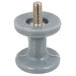A grey plastic screw with a bolt on a table.