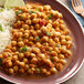 A plate of Furmano's organic chickpeas with rice and lime.