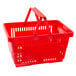 A red Regency plastic shopping basket with a handle.
