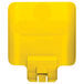 A yellow rectangular plastic object with a black border.
