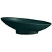 A forest green G.E.T. Enterprises Bugambilia metal oval bowl with a textured finish.