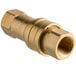 A brass Regency 1/2" quick disconnect fitting for a gas hose with a nut.