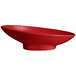 A red G.E.T. Enterprises Bugambilia resin-coated aluminum bowl with a textured metal surface.