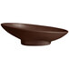A brown G.E.T. Enterprises Bugambilia deep oval bowl with a textured surface.