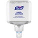 A Purell ES8 hand sanitizer dispenser with clear containers of Purell foaming hand sanitizer.