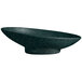 A jade granite resin-coated aluminum oval bowl with a black rim.