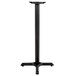 A black Lancaster Table & Seating bar height column table base.