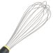 A Matfer Bourgeat wire whisk with a yellow Exoglass handle.