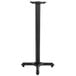 A black Lancaster Table & Seating bar height table base column with flat tech levelers.
