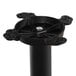 A black metal Lancaster Table & Seating end column table base with a bolt on top.