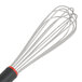 A Matfer Bourgeat stainless steel rigid whisk with black and red Exoglass handles.