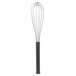 A Matfer Bourgeat stainless steel wire whisk with a black Exoglass handle.