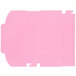 A pink rectangular paper box with a cut out edge.