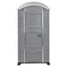 A PolyJohn portable toilet with a grey door.