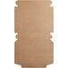 A brown cardboard bakery box with a cut out lid.