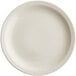 An Acopa ivory stoneware plate with a narrow white rim.