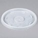 A Dart Conex translucent plastic lid with a straw slot over a circular hole.