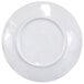 A white Elite Global Solutions melamine plate with a round rim.