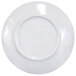 An Elite Global Solutions Van Gogh black melamine plate with a round white rim.